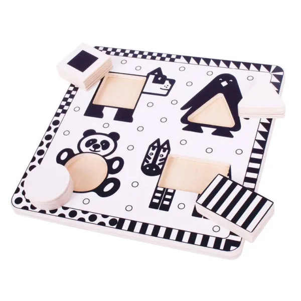 Bigjigs Toys Animals Black and White Puzzle