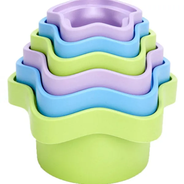Green Toys Baby Toy Starter Set (First Keys Stacking Cups & Elephant)
