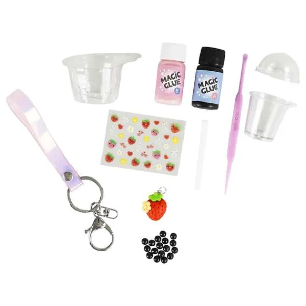 Tiger Tribe Bag Charm Kit - Strawberry Bubble Tea