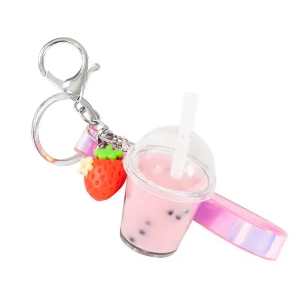Tiger Tribe Bag Charm Kit - Strawberry Bubble Tea