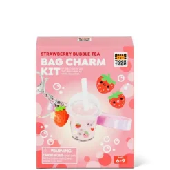 Tiger Tribe Bag Charm Kit - Strawberry Bubble Tea