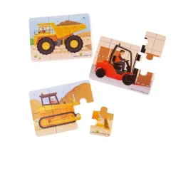 Bigjigs Toys Big Movers (6 Piece Puzzles) - 3 Puzzles