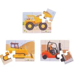 Bigjigs Toys Big Movers (6 Piece Puzzles) - 3 Puzzles