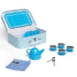 Bigjigs Toys Blue Polka Dot Tin Tea Set