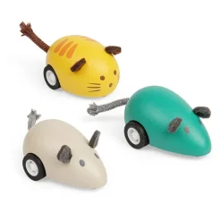 Bigjigs Toys Cat & Mouse Pull Backs - Yellow Cat