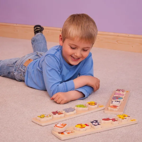 Bigjigs Baby Chunky Lift and Match Safari Puzzle