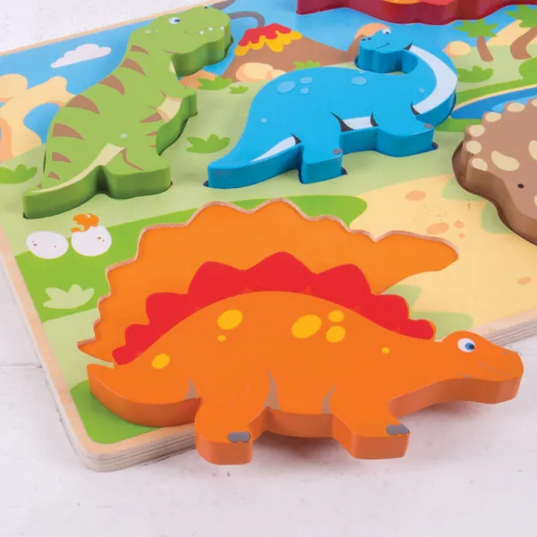 Bigjigs Toys Chunky Lift Out Dinosaurs Puzzle
