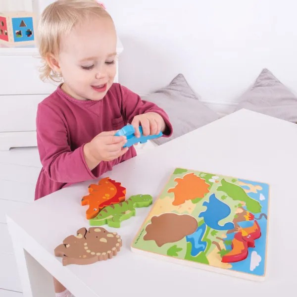 Bigjigs Toys Chunky Lift Out Dinosaurs Puzzle