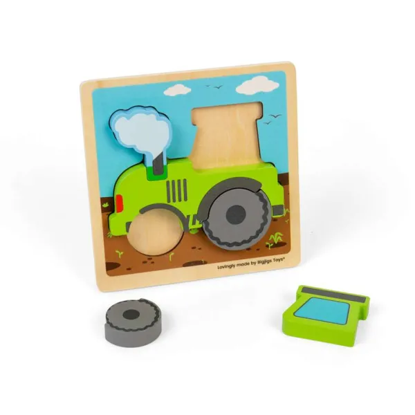 Bigjigs Toys Chunky Lift-Out Puzzle - Tractor