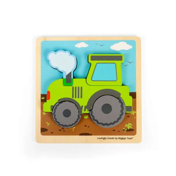 Bigjigs Toys Chunky Lift-Out Puzzle - Tractor
