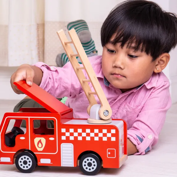 Bigjigs Heritage Playsets City Fire Engine