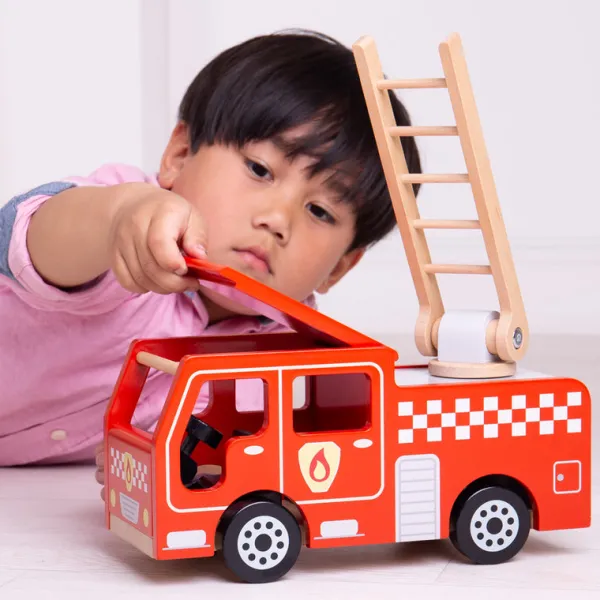 Bigjigs Heritage Playsets City Fire Engine