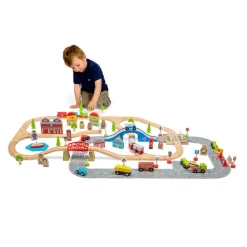 Bigjigs Rail City Road and Railway Set