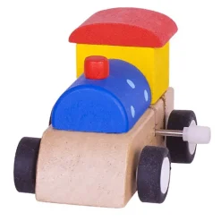 Bigjigs Toys Clockwork Train (Blue with Blue Spots)