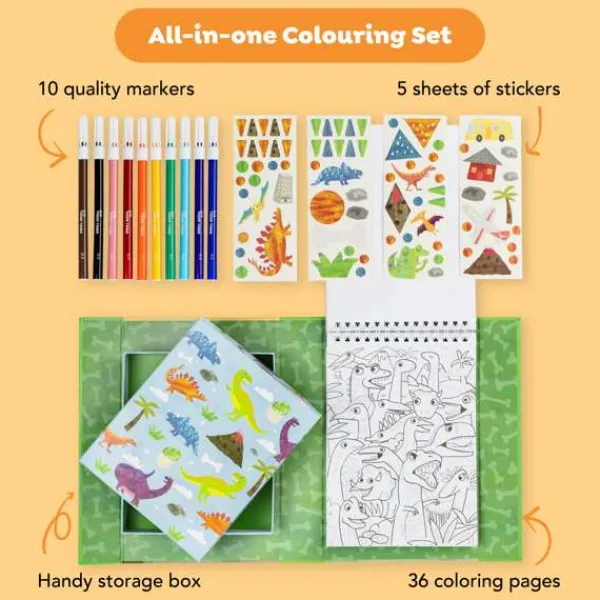 Tiger Tribe Colouring Set - Dinosaur