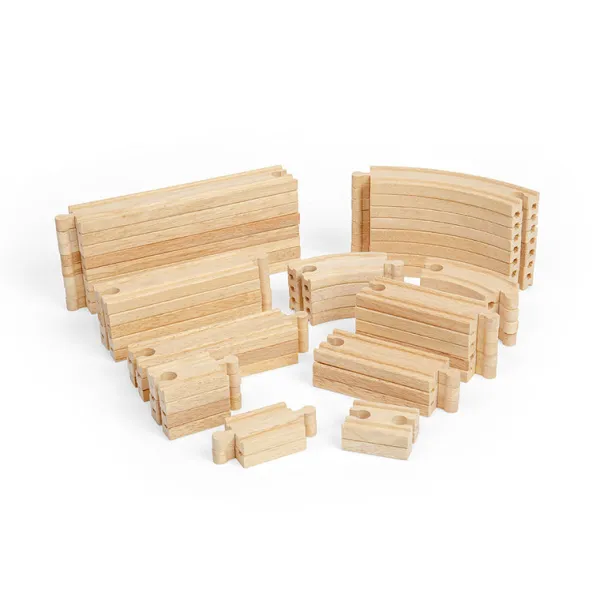 Bigjigs Rail Curves and Straights Expansion Bundle (48 pieces)