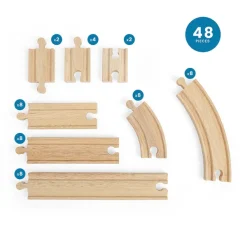 Bigjigs Rail Curves and Straights Expansion Bundle (48 pieces)