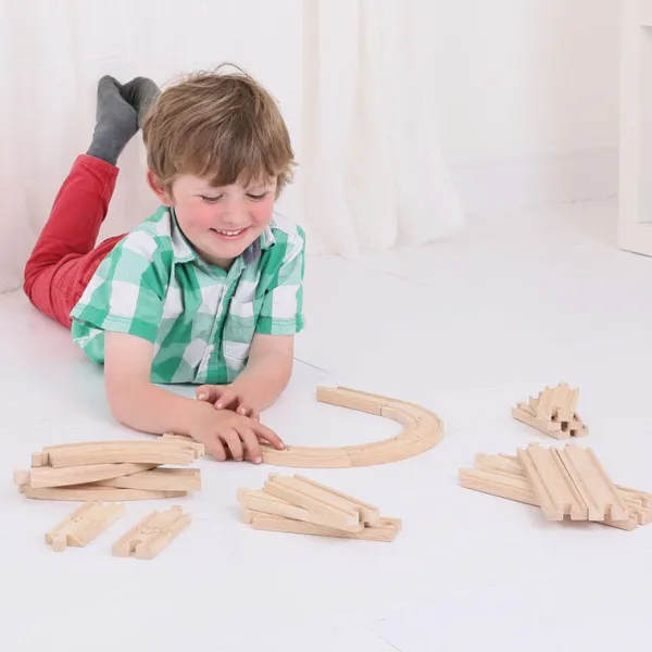 Bigjigs Rail Curves and Straights Expansion Bundle (48 pieces)