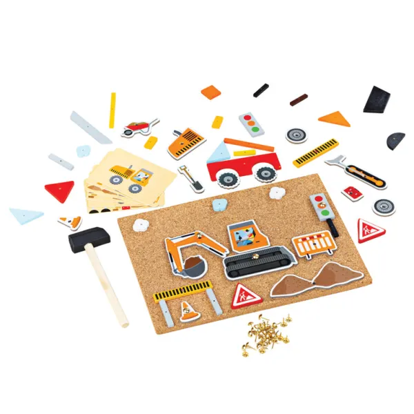 Bigjigs Toys Deluxe Pin-a-shape - Construction