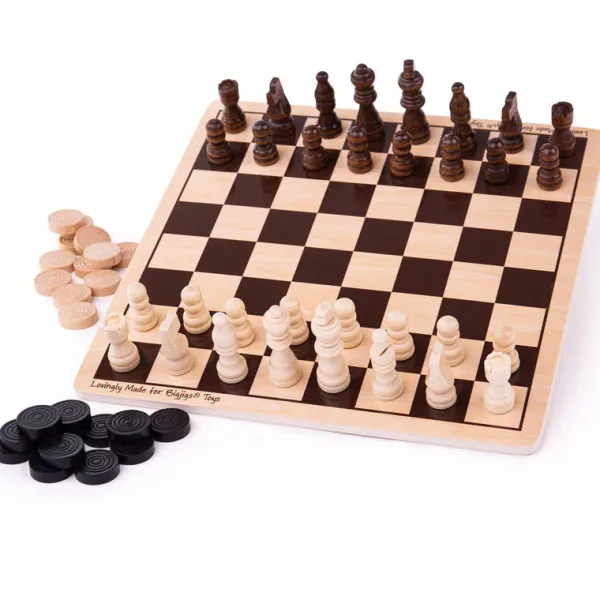 Bigjigs Toys Draughts and Chess Set