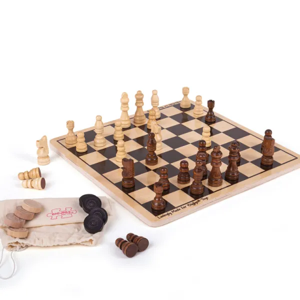 Bigjigs Toys Draughts and Chess Set