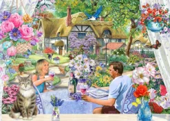 House of Puzzles Enjoying the Garden - BIG 500 Piece Jigsaw Puzzle