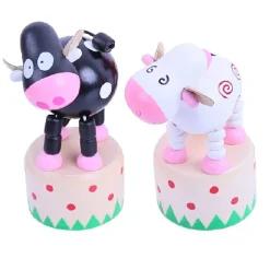 Bigjigs Toys Farm Animal Pushup (Pack of 2 - Cow and Sheep)