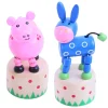 Bigjigs Toys Farm Animal Pushup (Pack of 2 - Pig and Donkey)