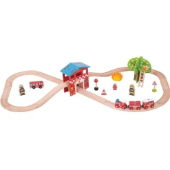 Bigjigs Rail Fire Station Train Set