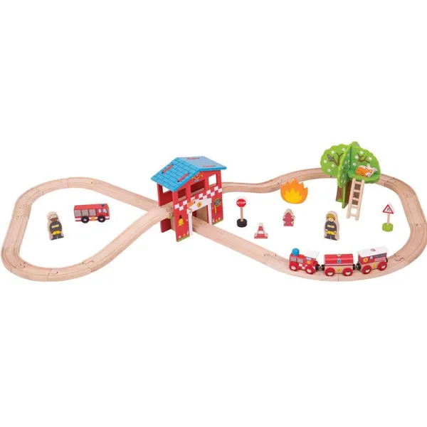 Bigjigs Rail Fire Station Train Set