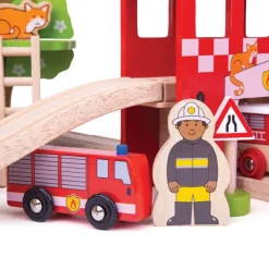 Bigjigs Rail Fire Station Train Set