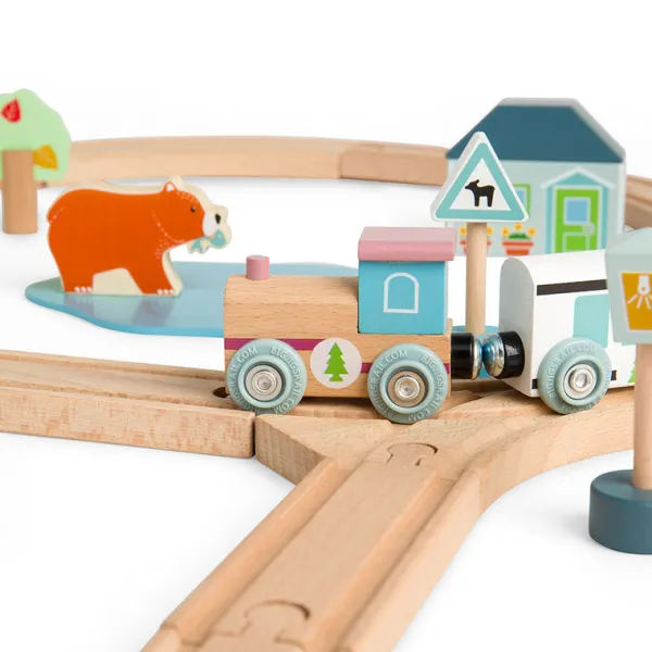 Bigjigs Toys FSC® Certified Train Set (Woodland Animal) - DAMAGED BOX