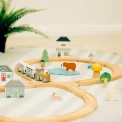 Bigjigs Toys FSC® Certified Train Set (Woodland Animal) - DAMAGED BOX