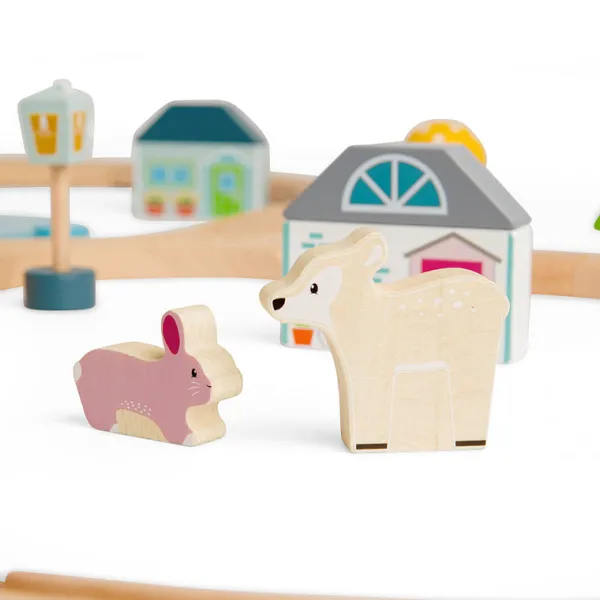 Bigjigs Toys FSC® Certified Train Set (Woodland Animal)