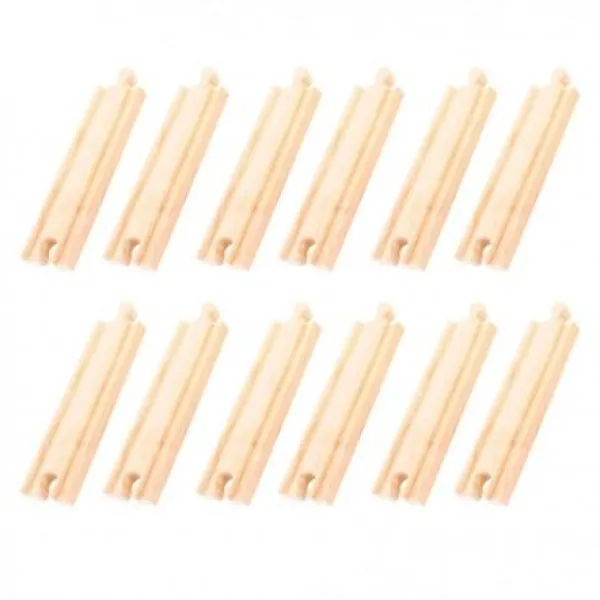 Bigjigs Rail Medium Straights (Pack of 12)