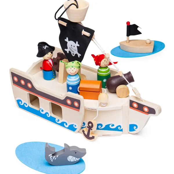 Bigjigs Toys Mini Pirate Ship Playset