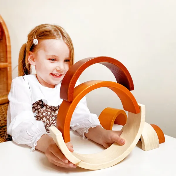 Bigjigs Toys Natural Stacking Rainbow