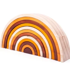 Bigjigs Toys Natural Wooden Stacking Rainbow - Large