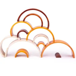 Bigjigs Toys Natural Wooden Stacking Rainbow - Large