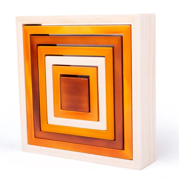Bigjigs Toys Natural Wooden stacking squares