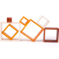 Bigjigs Toys Natural Wooden stacking squares