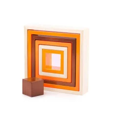 Bigjigs Toys Natural Wooden stacking squares