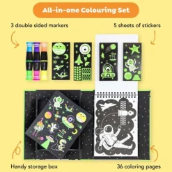 Tiger Tribe Neon Colouring Set - Outer Space