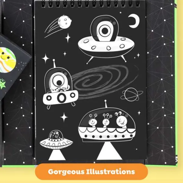 Tiger Tribe Neon Colouring Set - Outer Space