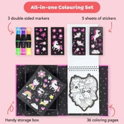 Tiger Tribe Neon Colouring Set - Unicorns and Friends