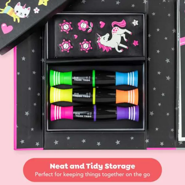 Tiger Tribe Neon Colouring Set - Unicorns and Friends
