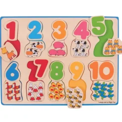 Bigjigs Toys Number and Colour Matching Puzzle