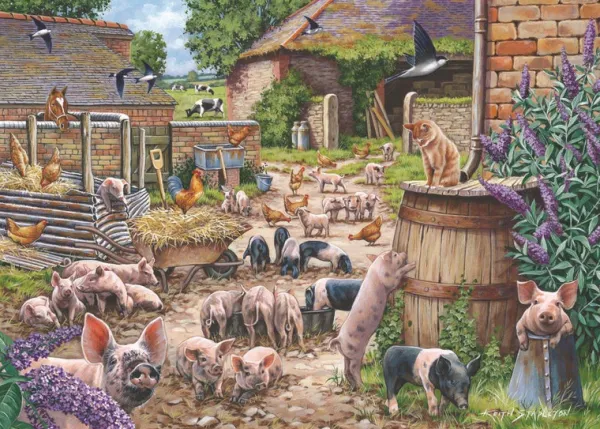 House of Puzzles Piglet Pandemonium - BIG 250 Piece Jigsaw Puzzle