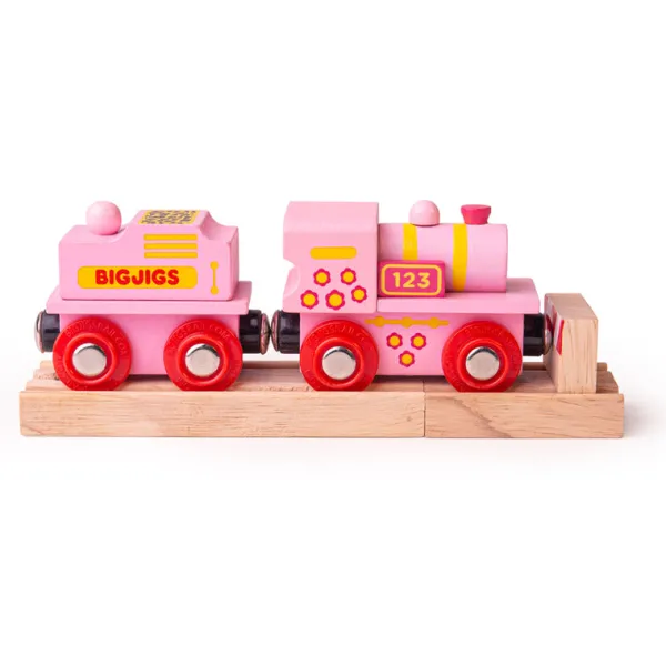 Bigjigs Rail Pink 123 Engine