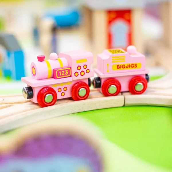 Bigjigs Rail Pink 123 Engine